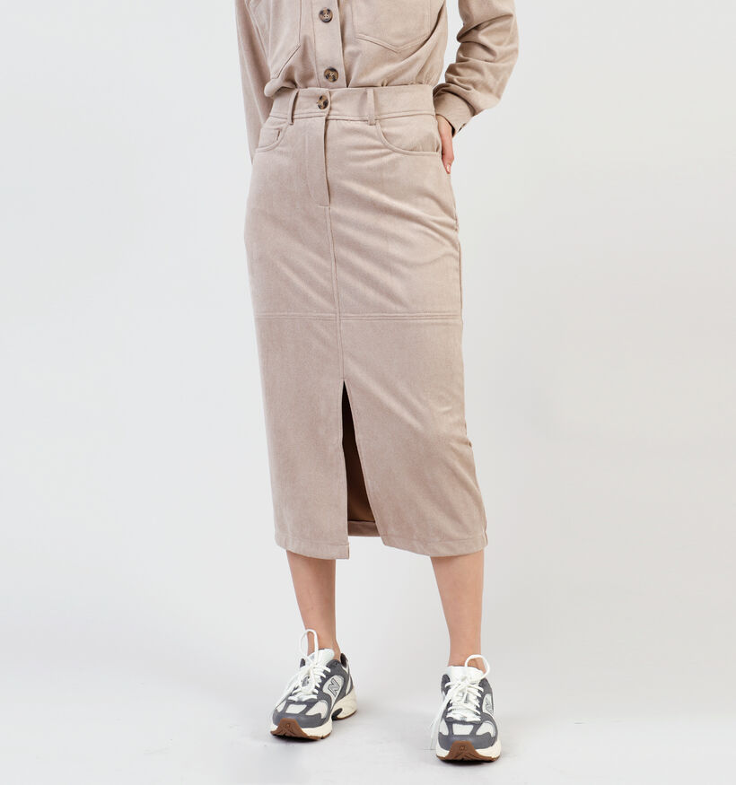 Vila Sudas Beige Midirok voor dames (351741)