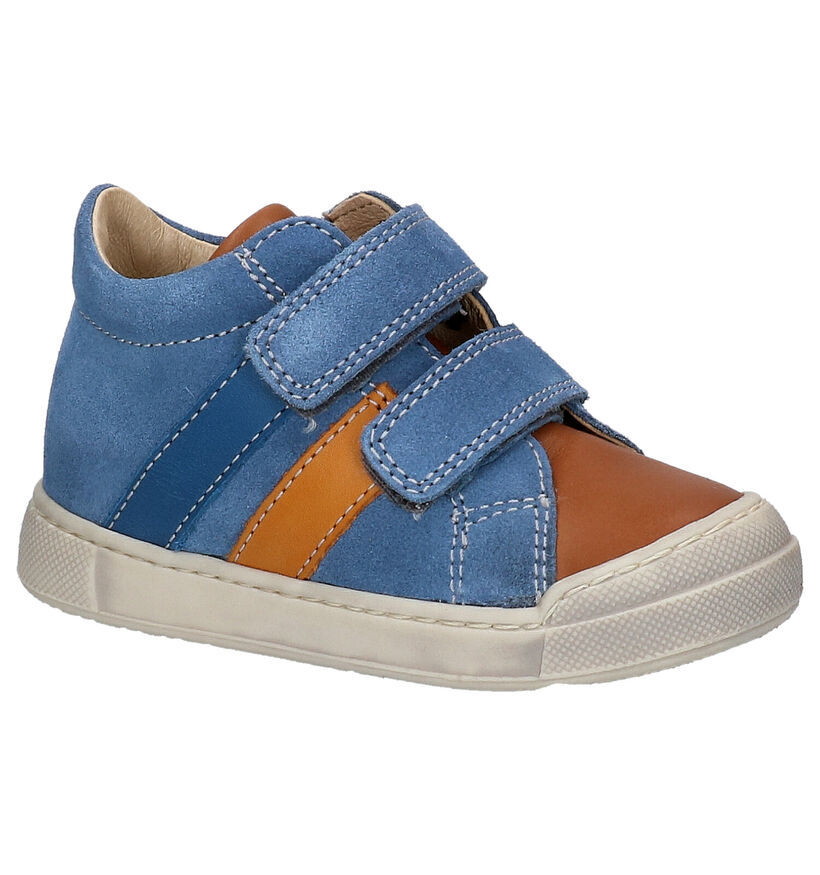 Falcotto Gazer Blauwe Velcroschoenen in daim (275704)