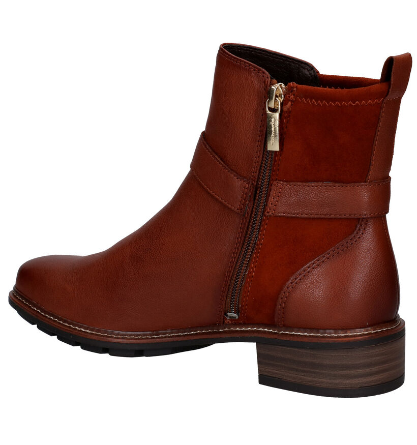 Tamaris Touch it Cognac Enkellaarzen in stof (297021)