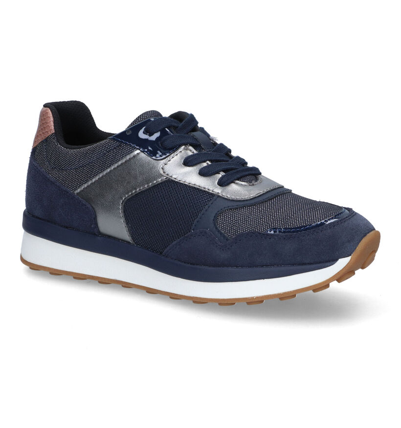 Geox Runntix Blauwe Sneakers in daim (316113)
