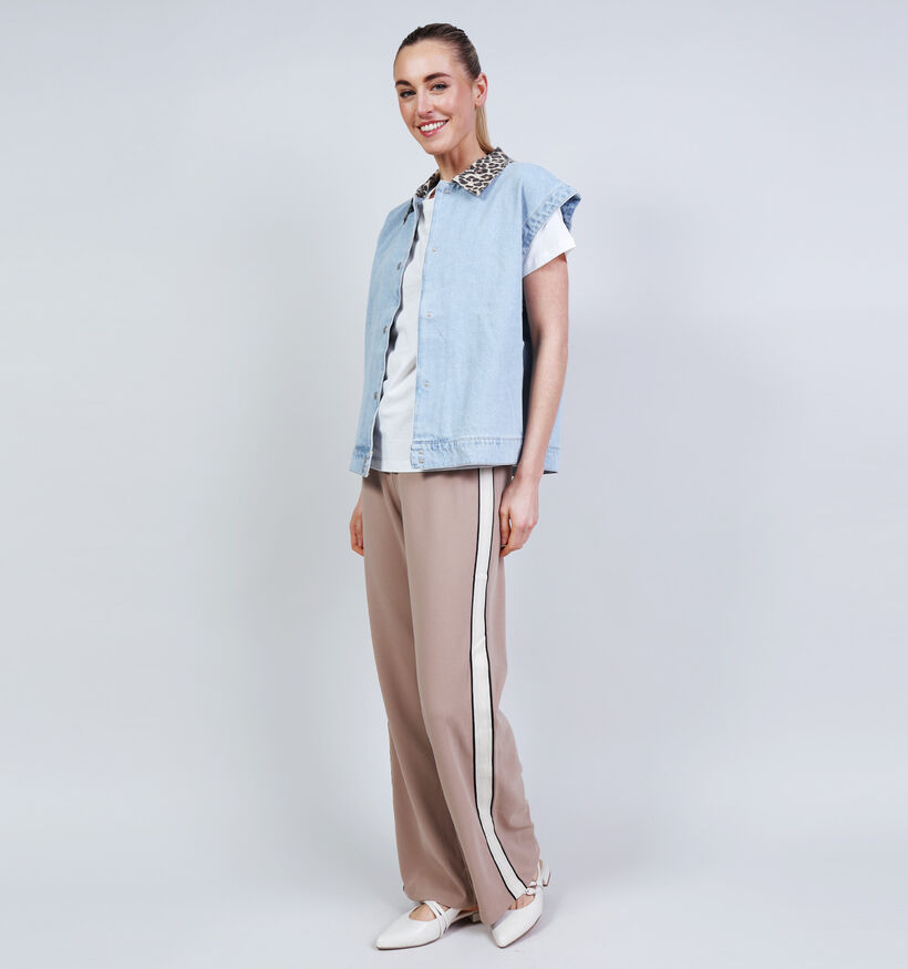 Pieces Breia Denim Blauwe Mouwloze Vest voor dames (369214)