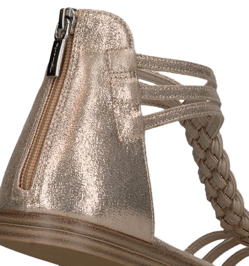 Tamaris Gouden Romeinse sandalen in stof (334261)