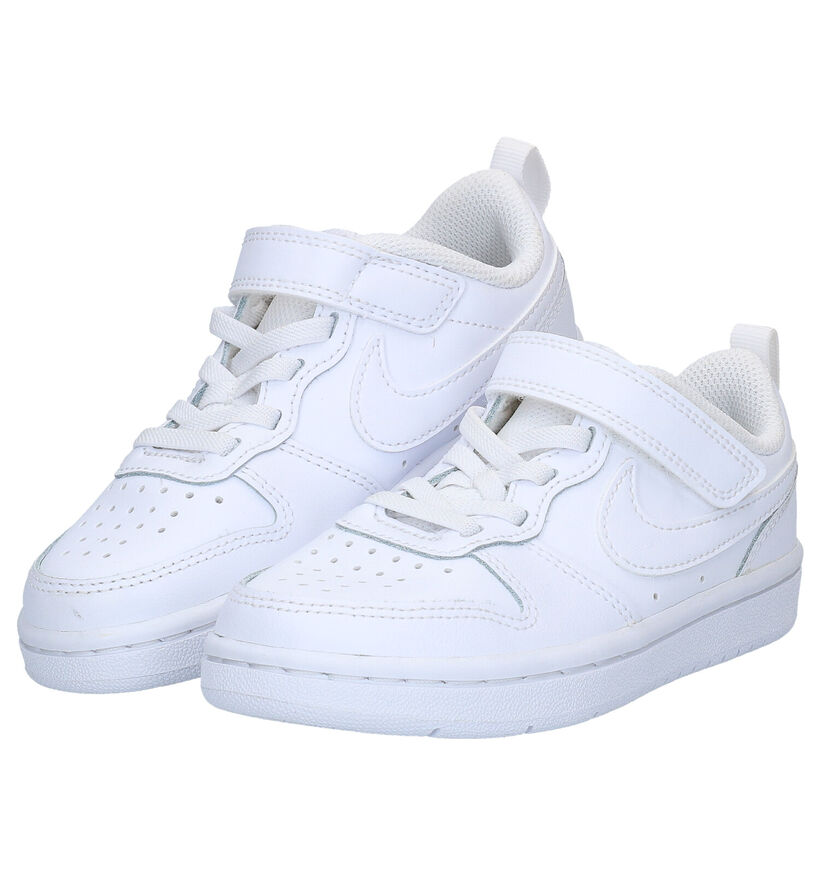 Nike Court Borough Low Witte Sneakers in kunstleer (293604)