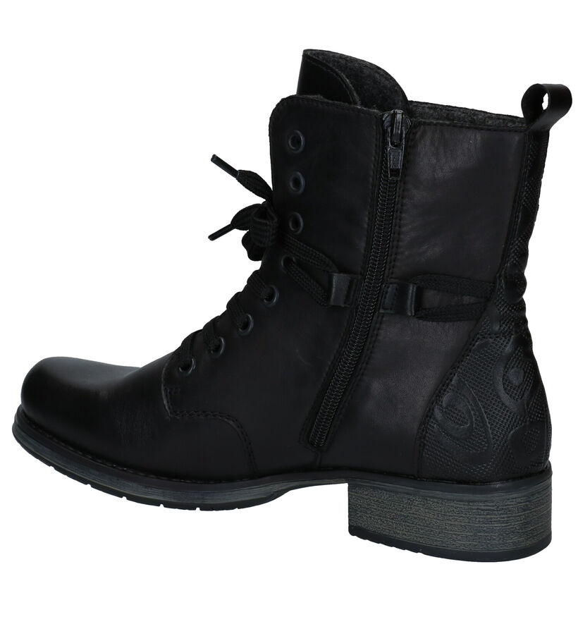 Rieker Zwarte Bottines met veters voor dames (331613)