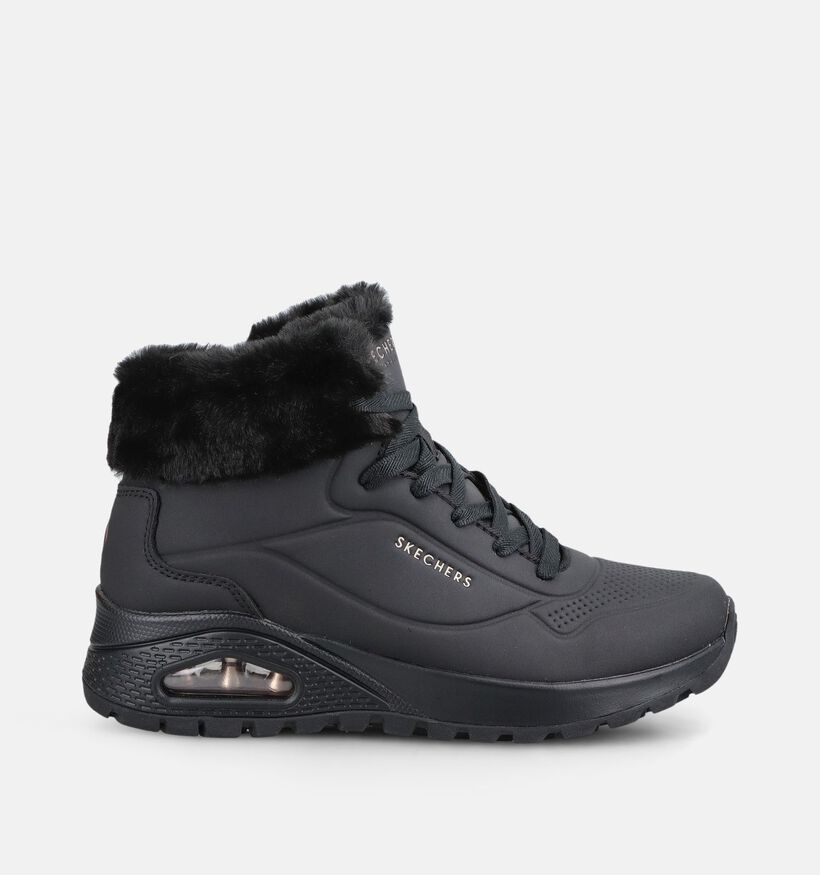 Skechers Uno Rugged Zwarte Boots met Veters en Rits voor dames (377977)