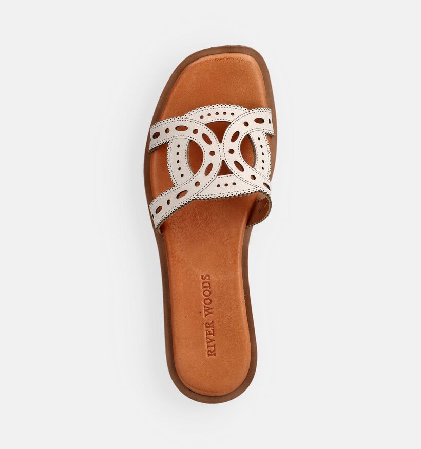 River Woods Catleen Nu-pieds plates en &Eacute;cru pour femmes (373091)