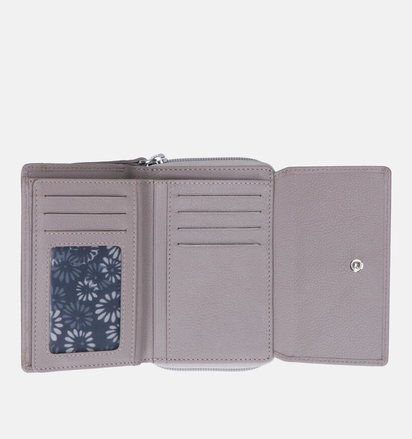 Euro-Leather Porte-monnaie zippé en Beige pour femmes (353539)