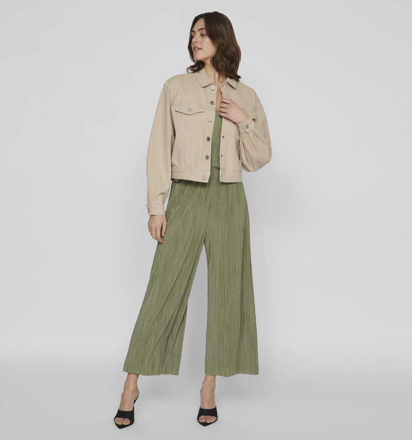 Vila Weylie Veste en jeans en Beige pour femmes (335006)