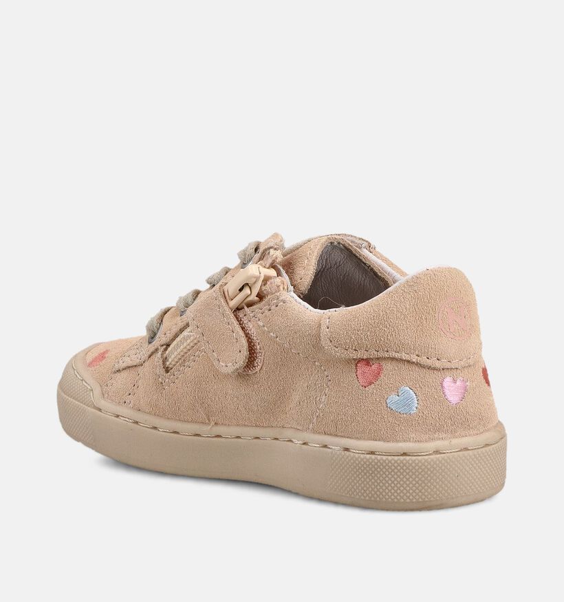 Naturino Heart Embroidery Baskets en Beige pour filles (371604) - pour semelles orthop&eacute;diques