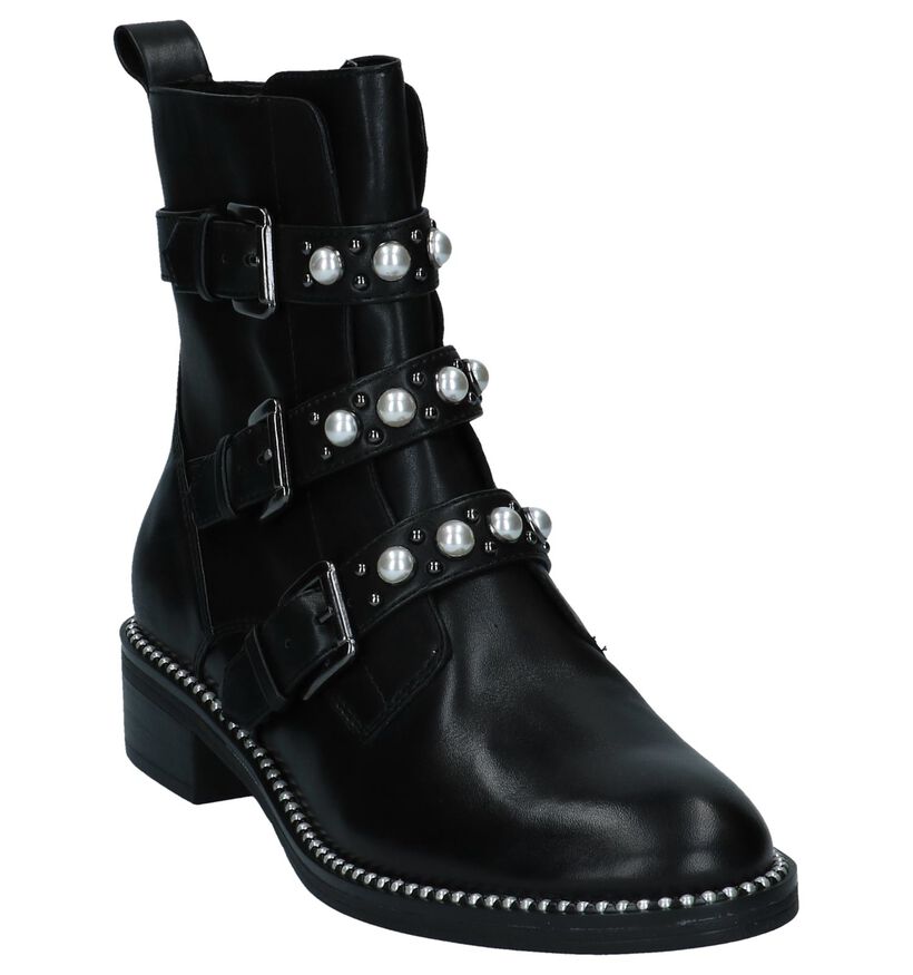 Zwarte Stoere Boots met Steentjes Tamaris in leer (226813)