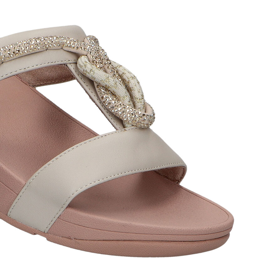 FitFlop Fino Crystal-Cord Nu-pieds en Beige pour femmes (320479)