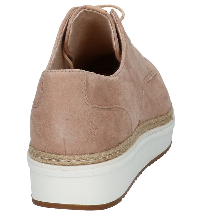 Roze Platte Veterschoenen Clarks Teadale Rhea in daim (213487)