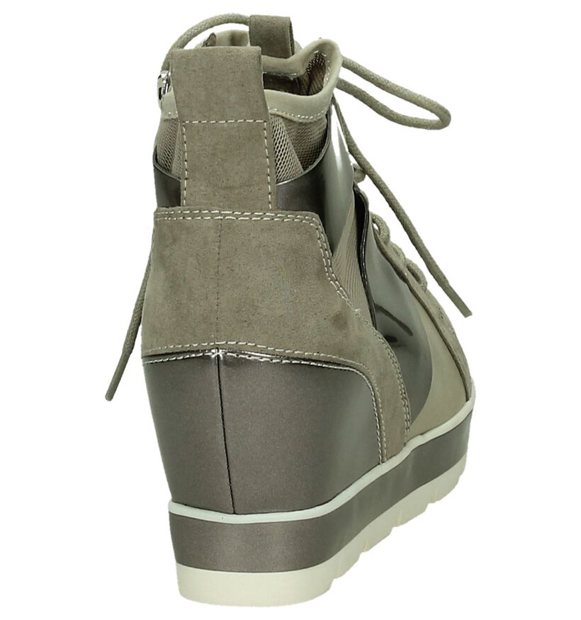 Tamaris Taupe Sneakers met Sleehak, , pdp