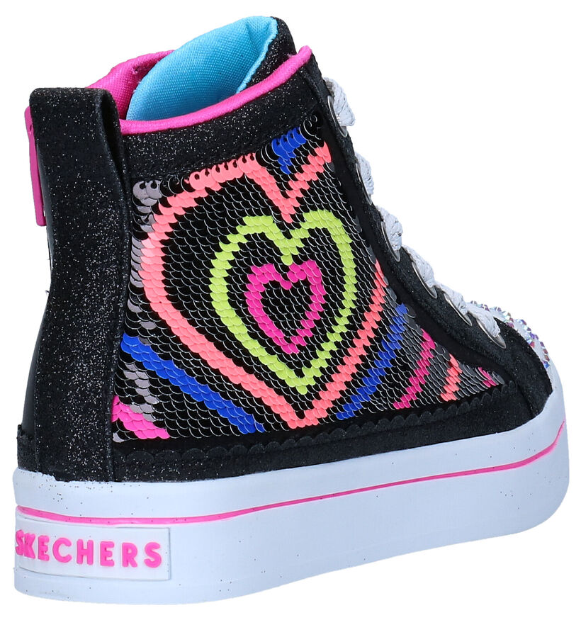 Skechers Twi-lites Zwarte Sneakers in stof (294007)