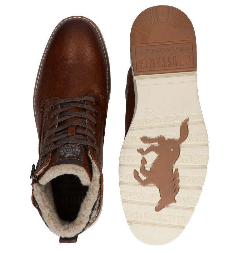 Mustang Cognac Bottines in kunstleer (280938)