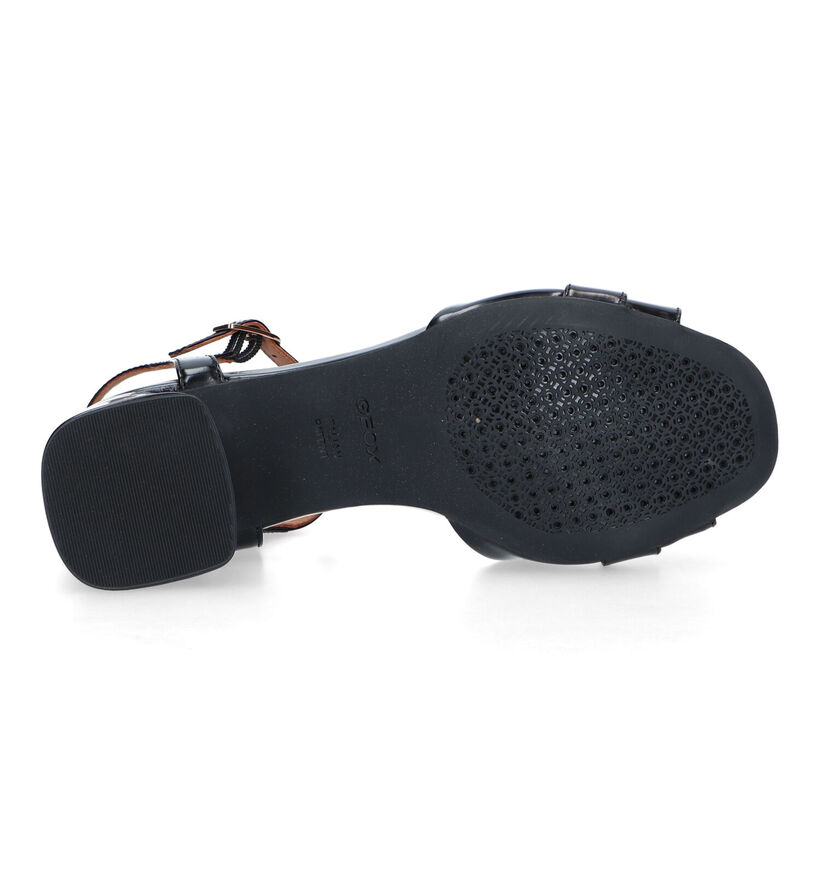 Geox Genziana Mid Zwarte Sandalen in leer (326666)