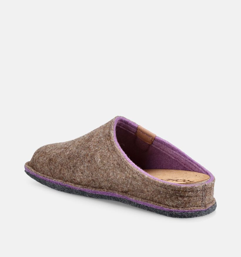 Rohde Lucca Donkerbeige Open Pantoffels voor dames (379801) - geschikt voor steunzolen