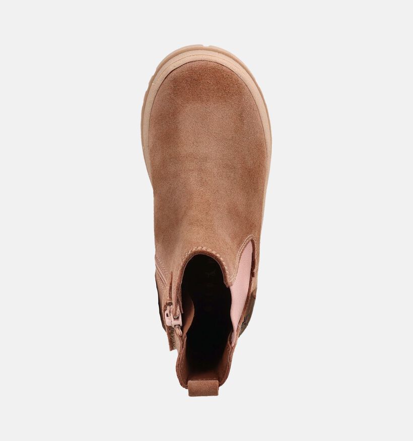 Milo & Mila Embroidery Lichtbruine Chelsea Boots voor meisjes (376433) - geschikt voor steunzolen