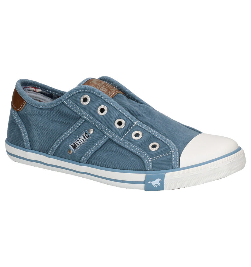 Mustang Slip-ons en Bleu foncé en textile (303683)