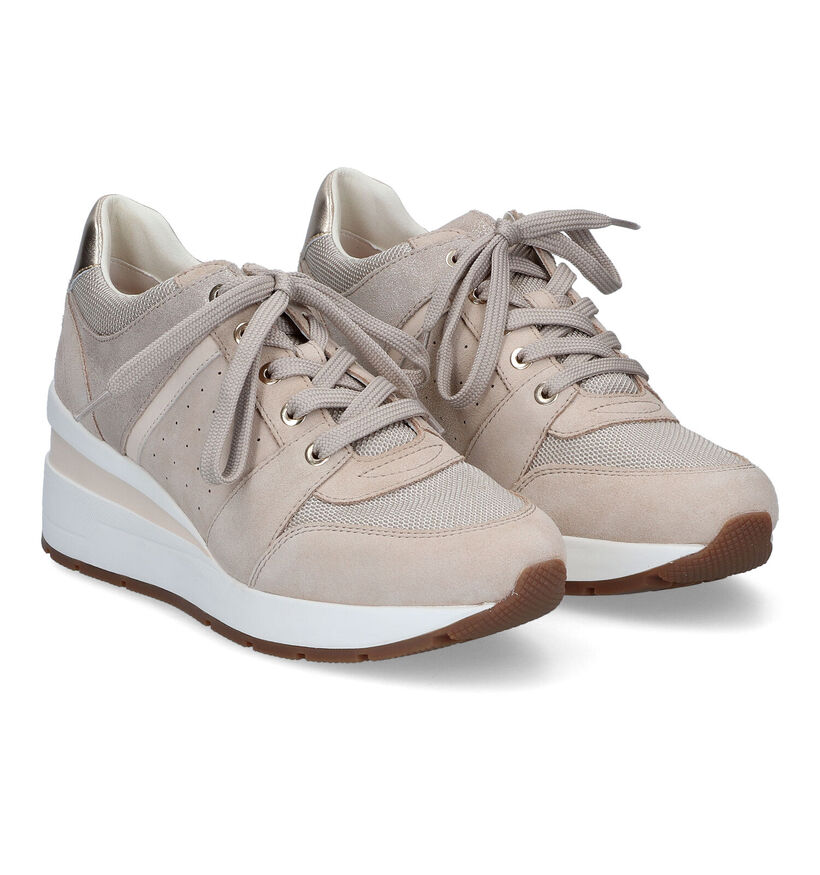 Geox Zosma Beige Sneakers in daim (311165)