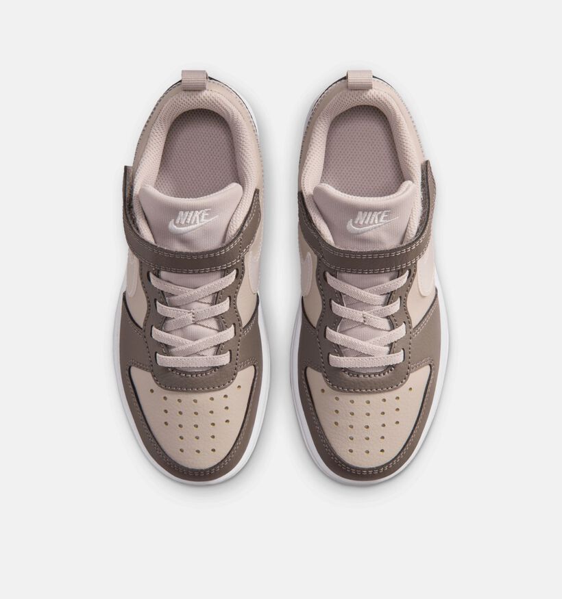 Nike Court Borough Low Bruine/Witte Sneakers voor meisjes, jongens (376158)