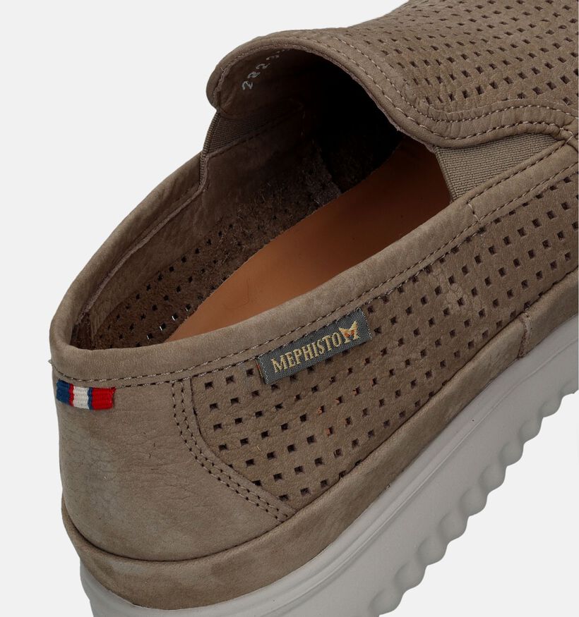 Mephisto Tiago Sportbuck Beige Instappers voor heren (339224) - geschikt voor steunzolen