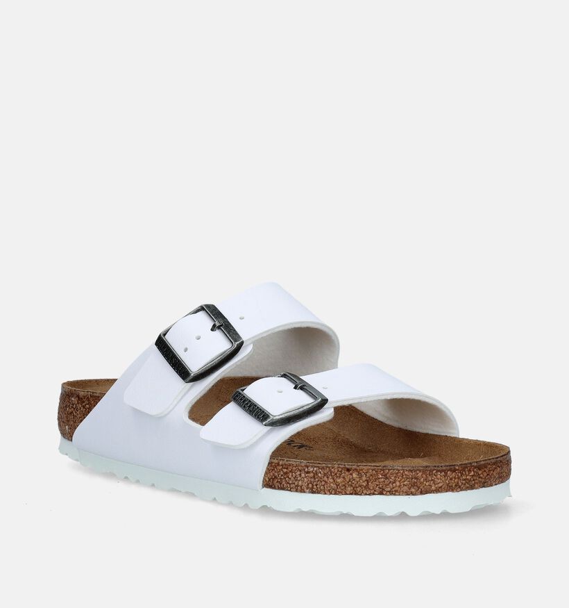 Birkenstock Arizona Birko Flor Nu-pieds en Blanc pour femmes (337963)