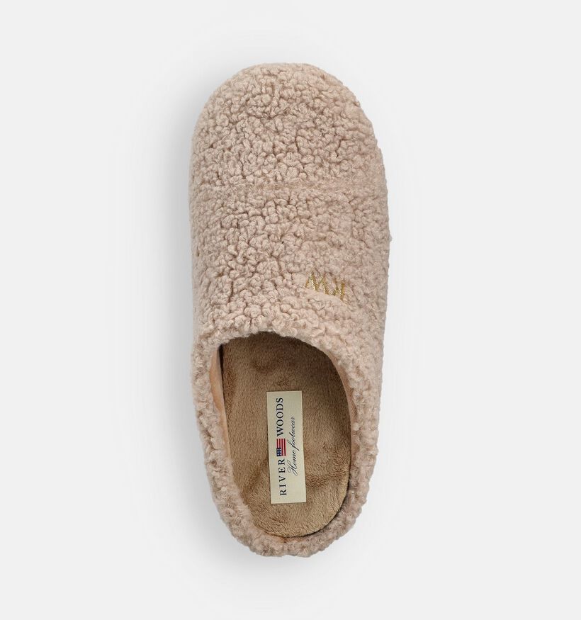 River Woods Beige Pantoffels Teddy voor dames (381123) - geschikt voor steunzolen