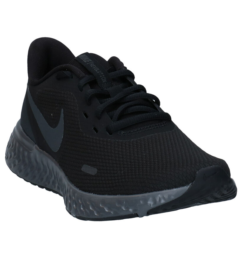 Nike Revolution 5 Zwarte Sneakers in kunstleer (290920)