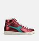 Diadora Game High Metallic Baskets montantes en Rouge pour femmes (361389) - pour semelles orthopédiques