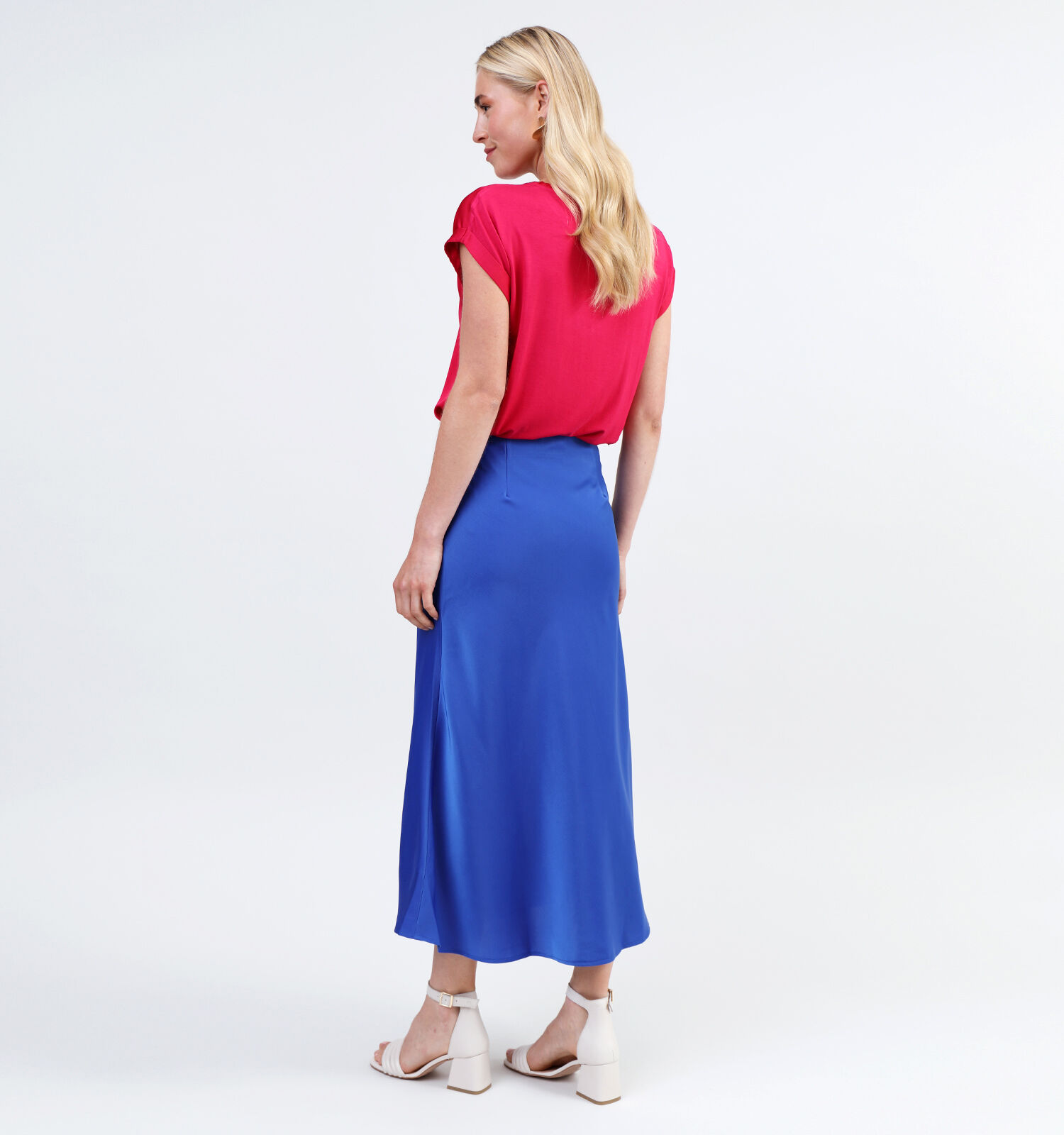 Satijnen rok blauw cheap