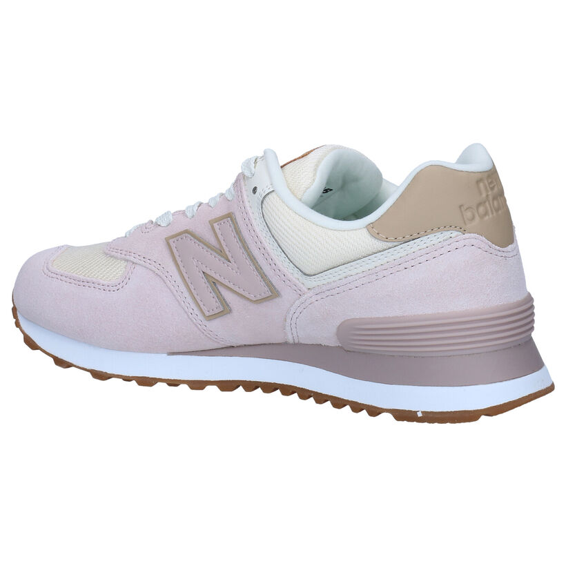 New Balance WL574 Baskets en Rose pour femmes (301950) - pour semelles orthopédiques