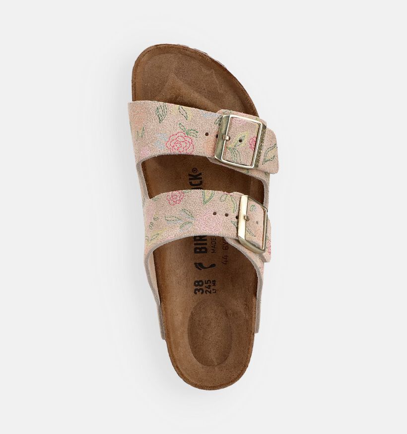 Birkenstock Arizona Sandcastle Flower Beige Slippers voor dames (368225)