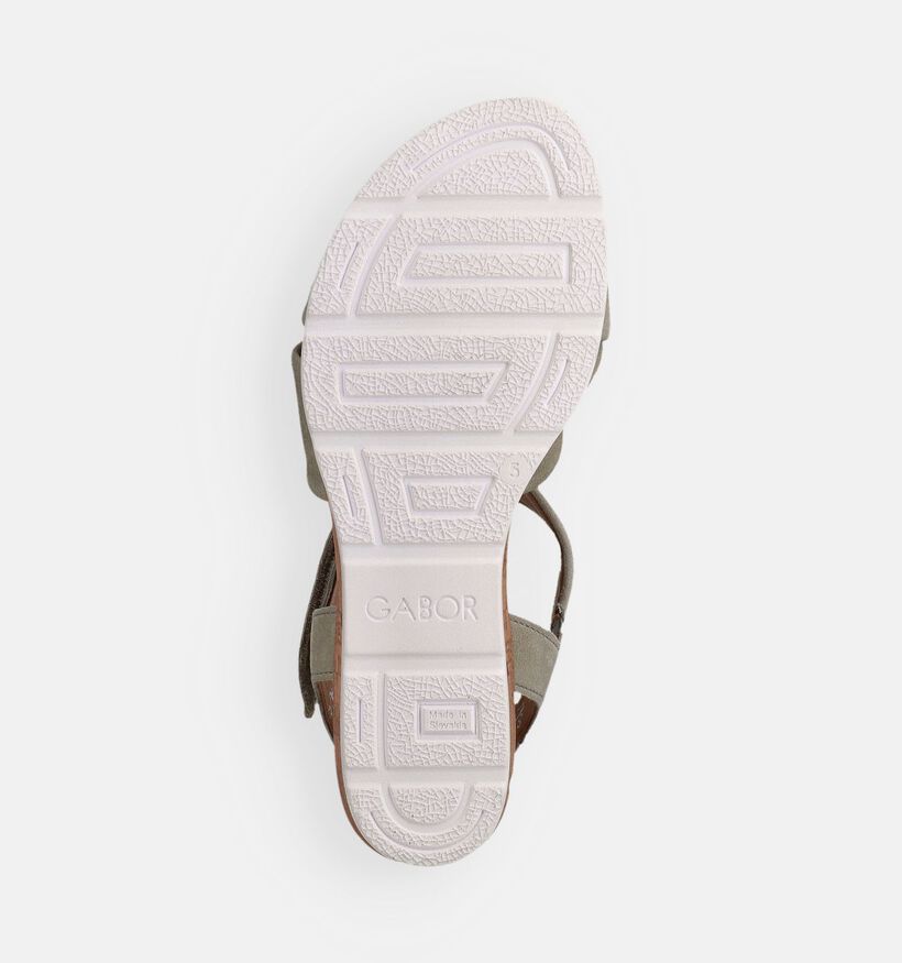 Gabor Kakigroene Sandalen met Sleehak voor dames (371183)
