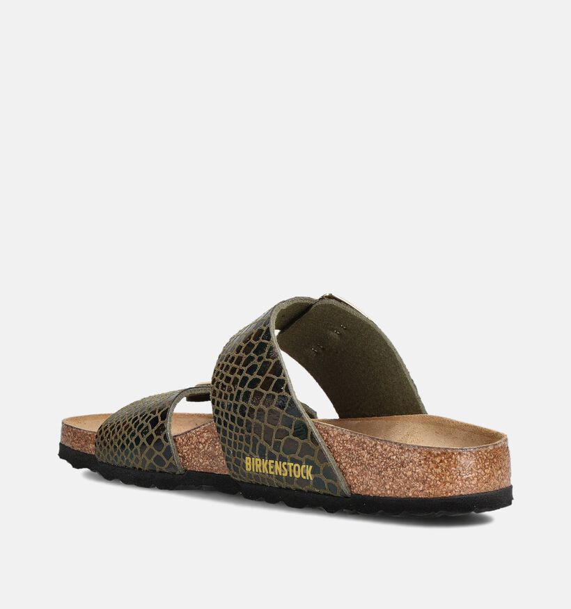 Birkenstock Sydney Cushion Buckle Snake/Bruine Slippers voor dames (360266)