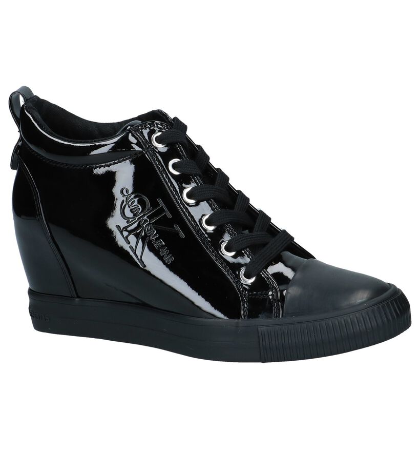Zwarte Lak Sneakers met Sleehak Calvin Klein Ritzy, Zwart, pdp