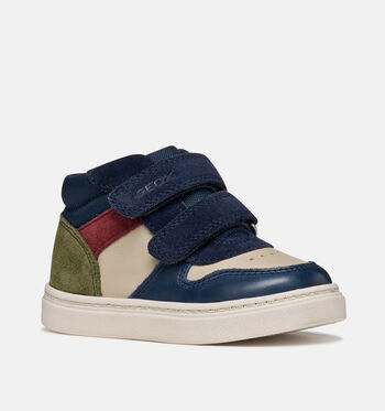 Geox Respira Mid Sneakers Wit/Blauw