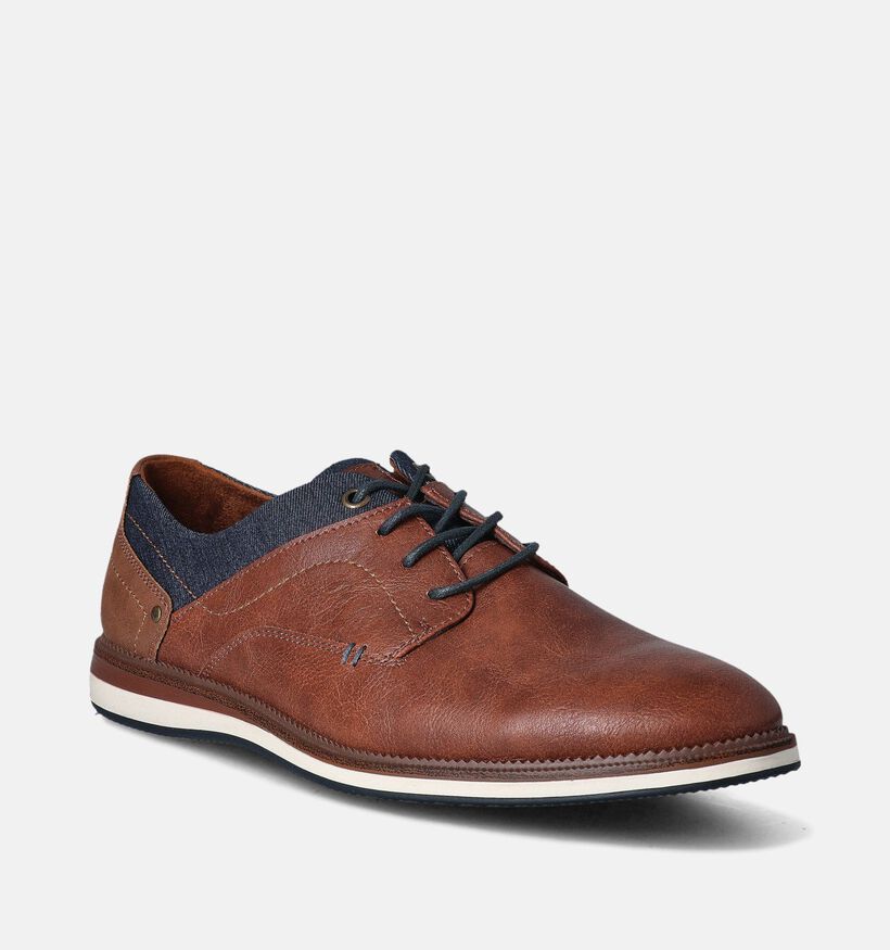 SJ Cognac Veterschoenen voor heren (354526)