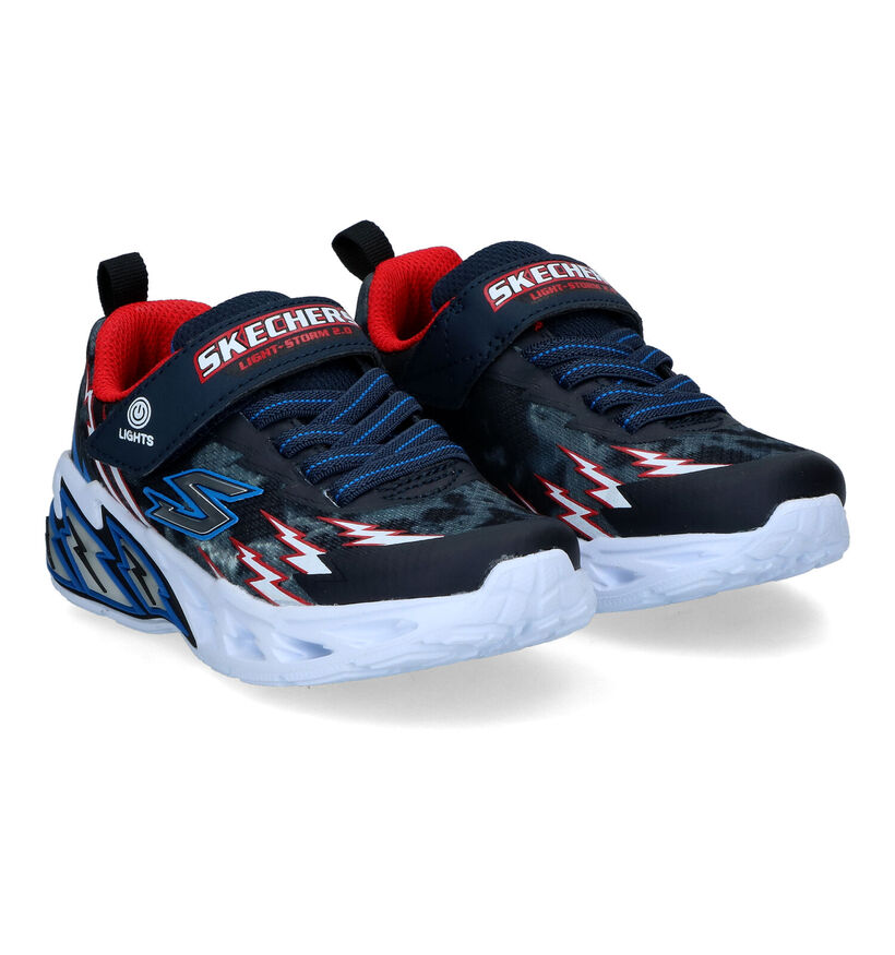 Skechers Light Storm 2.0 Zwarte Sneakers voor jongens (345242)