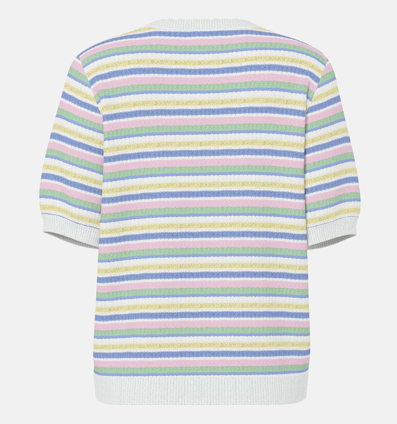 Pieces Diana Stripe Witte/Blauwe Gestreepte Trui voor dames (367081)