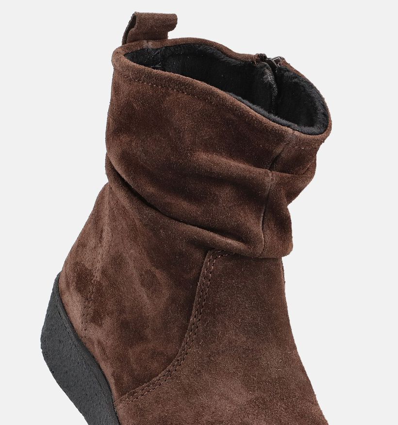 Solemade Bruine Platte Enkellaarzen voor dames (364112) - geschikt voor steunzolen