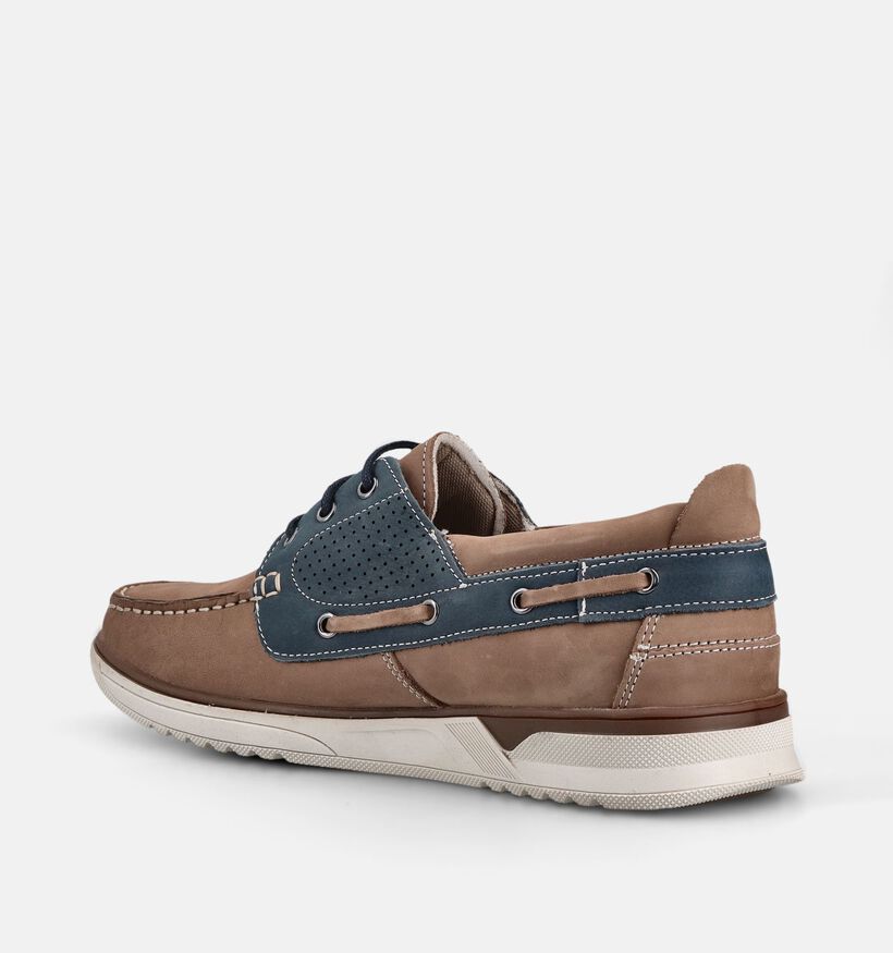 Dozo Logan Chaussures bateau en Marron/Bleu pour hommes (373335) - pour semelles orthop&eacute;diques