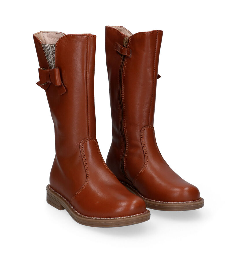 Milo & Mila Bottes hautes en Cognac pour filles (298579)