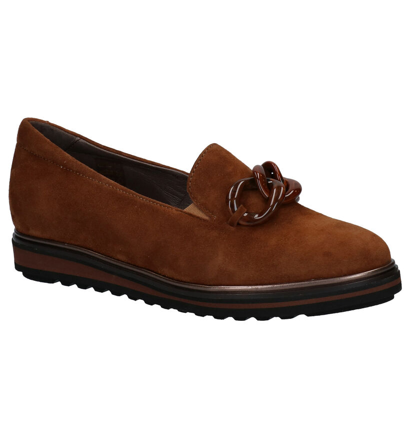 Softwaves Cognac Loafers in daim (281981)