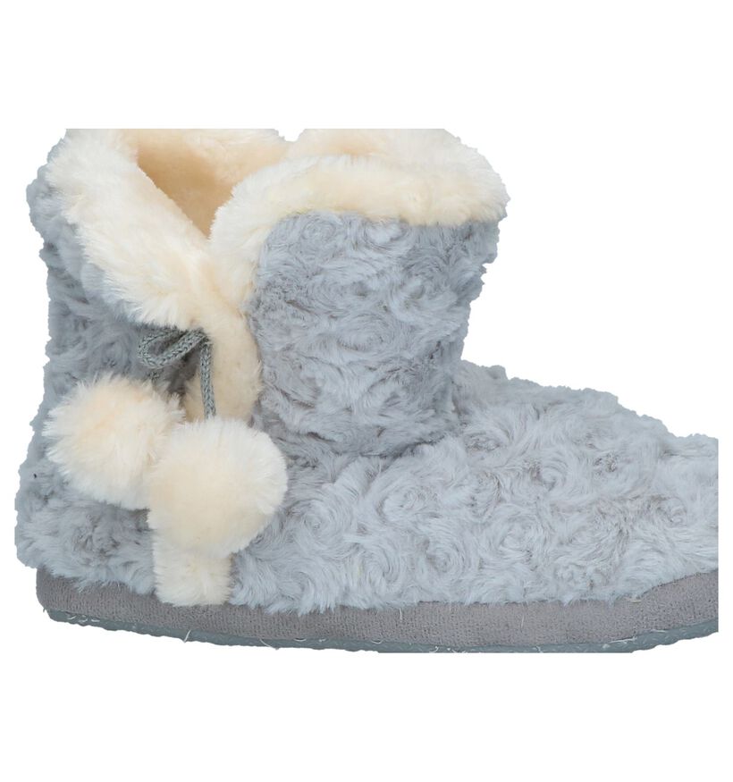 Youh! Pantoufles fermées en Gris clair en faux fur (232378)