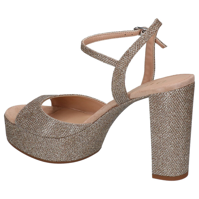 Unisa Vegara Sandales en Or en textile (275016)