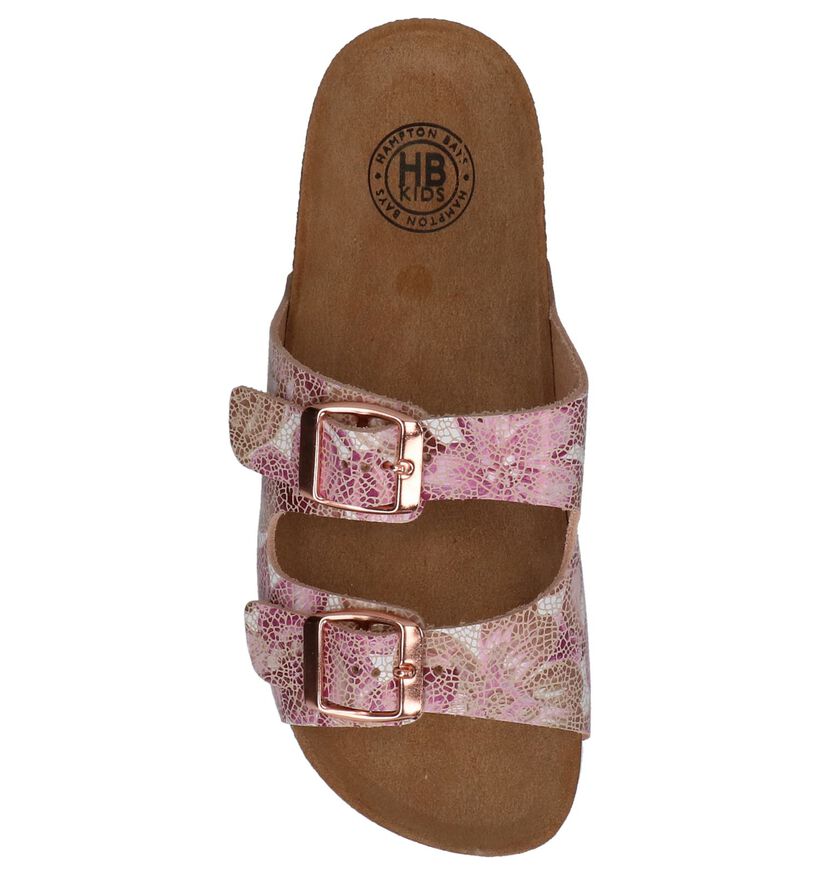 Hampton Bays Nu-pieds plates en Rose en cuir (209309)