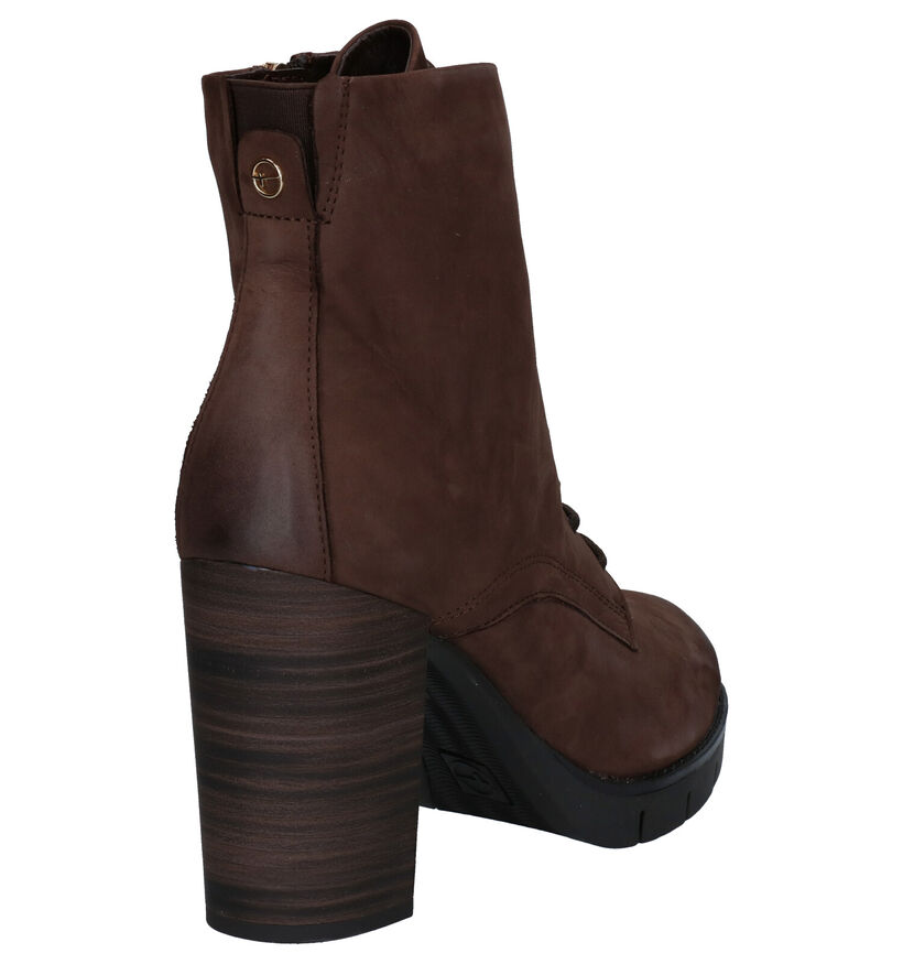 Tamaris TOUCH it Bruine Enkellaarzen in nubuck (280666)