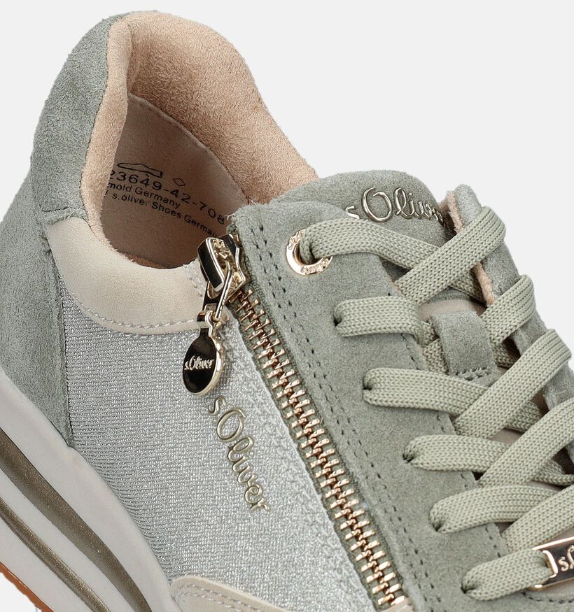 s.Oliver Groene Sneakers voor dames (337119) - geschikt voor steunzolen