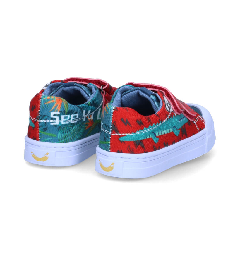 Go Banana's Alligator Rode Sneakers in stof (303323)
